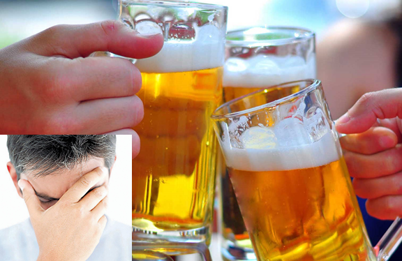 Uống nhiều rượu bia làm tăng nguy cơ tóc bạc sớm ở nam giới
