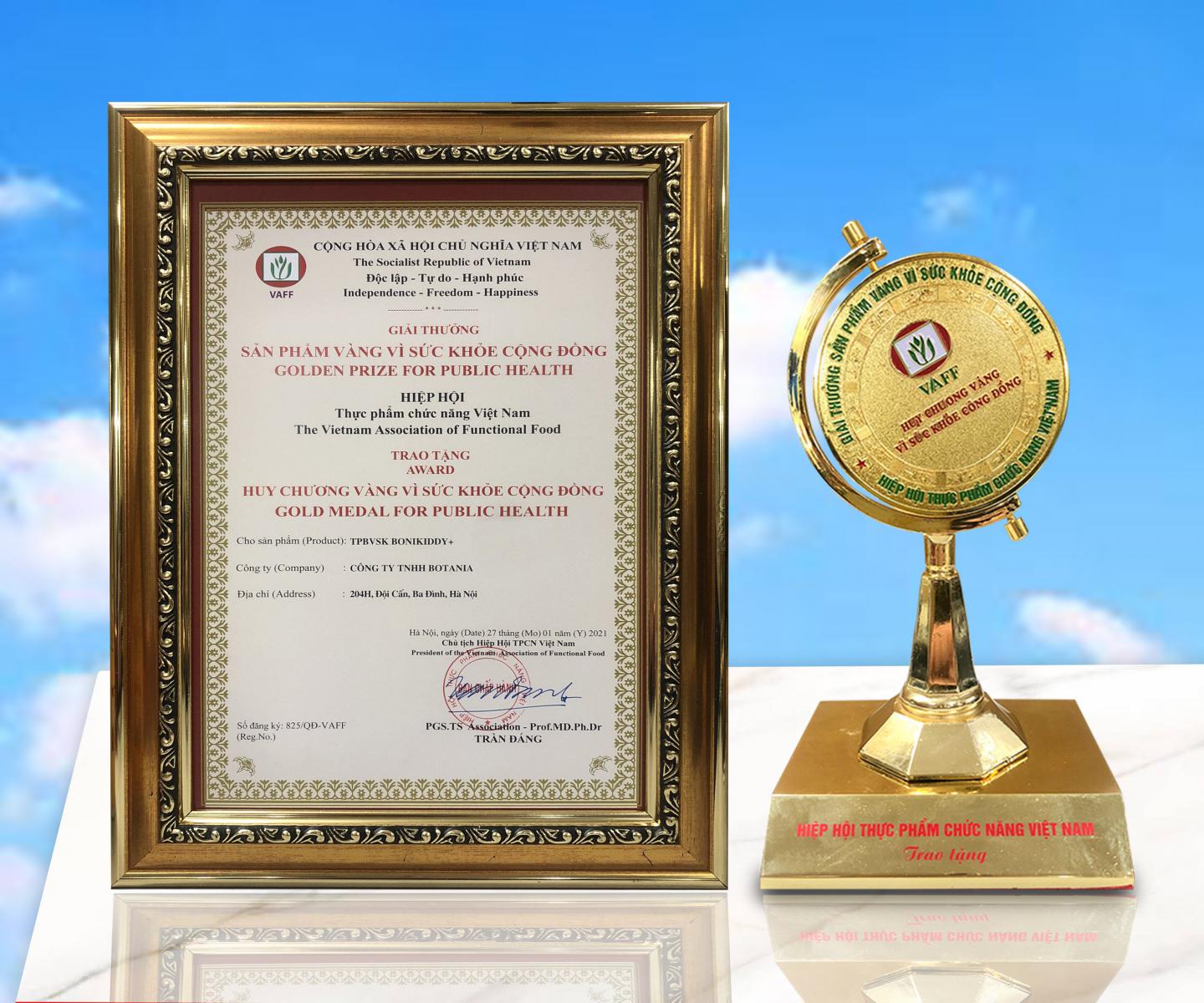 VAFF trao giải thưởng “Sản phẩm vàng vì sức khỏe cộng đồng” lần thứ 3 cho sản phẩm BoniKiddy