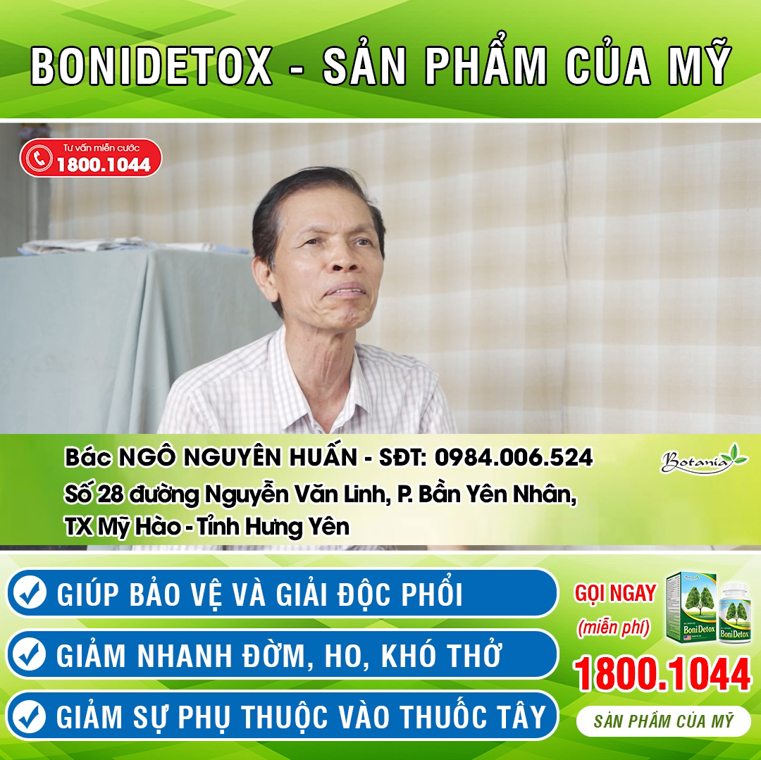 Viên uống BoniDetox của Mỹ được khuyên dùng cho bệnh nhân phổi mãn tính