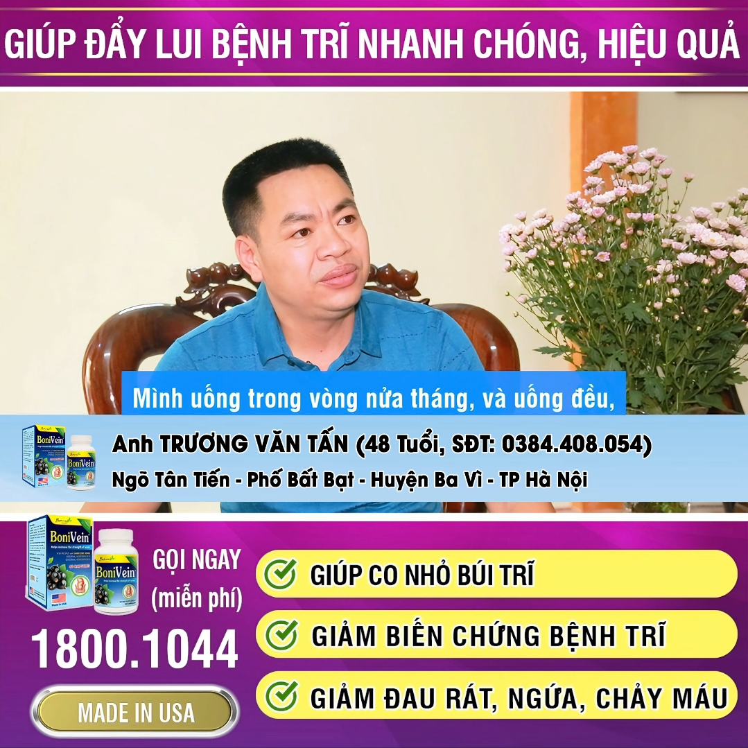 Viên uống co trĩ, giảm đau rát BoniVein của Mỹ